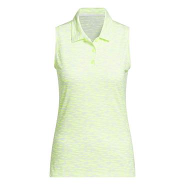 adidas Ladies Ultimate365 Climacool Mesh Printed Sleeveless Polo Shirt Frozen Lemon
